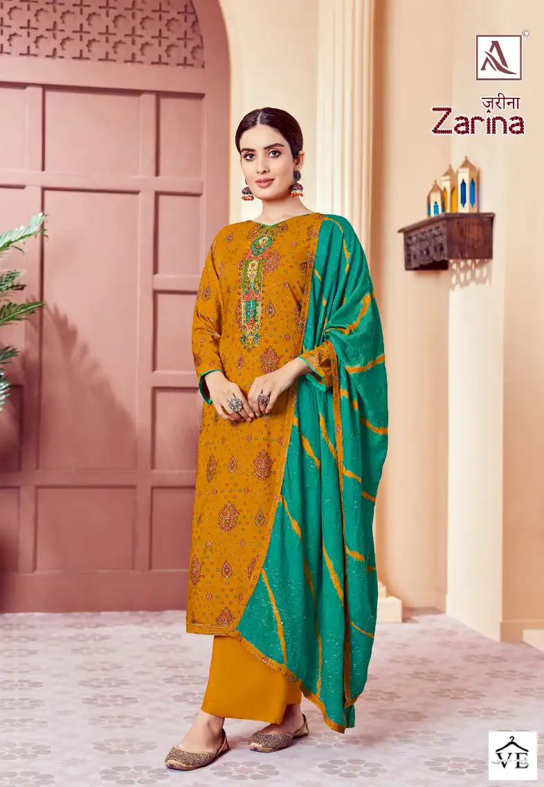 Alok Suits Zarina Pure Viscose Rayon Wholesale Salwar Suit Catalog — Wholesale Salwar Suits, MPA wholesale from Surat - Gallery Image 2