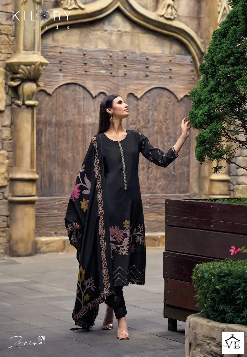 Kilory Trendz Zarina Pure Viscose Muslin Wholesale Salwar Suit Catalog — Wholesale Salwar Suits, MPA wholesale from Surat — view 2