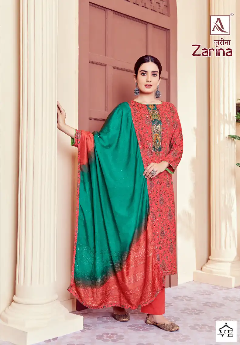 Alok Suits Zarina Pure Viscose Rayon Wholesale Salwar Suit Catalog — Wholesale Salwar Suits, MPA wholesale from Surat - Gallery Image 3