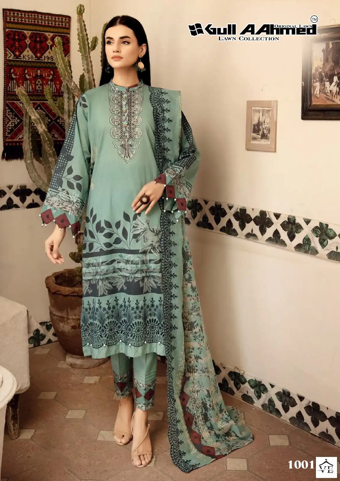 Gull Aahmed Zarqash Embroidered Lawn Collection Lawn Cotton Wholesale Pakistani Salwar Suit Catalog — Wholesale Salwar Suits, MPA wholesale from Surat - Gallery Image 6