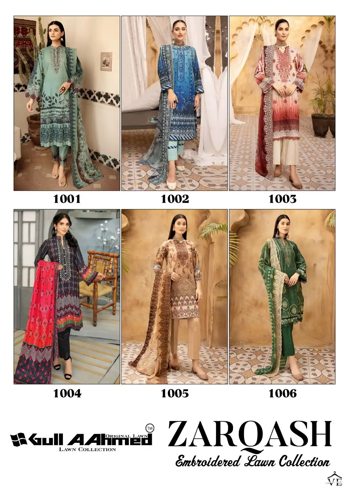 Gull Aahmed Zarqash Embroidered Lawn Collection Lawn Cotton Wholesale Pakistani Salwar Suit Catalog — Wholesale Salwar Suits, MPA wholesale from Surat — view 7