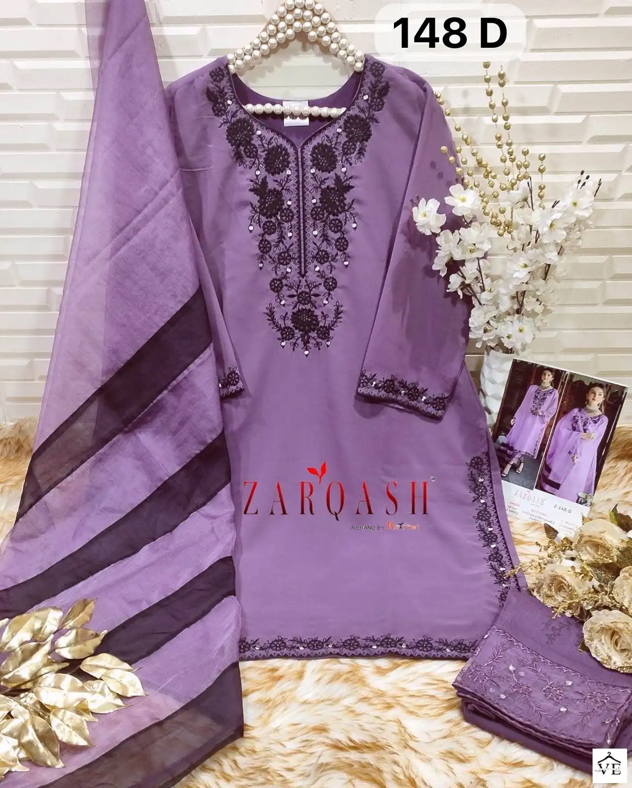 Zarqash Z 148 Georgette Wholesale Designer Pakistani Readymade Salwar Suit Catalog — Wholesale Salwar Suits, MPA wholesale from Surat — view 12
