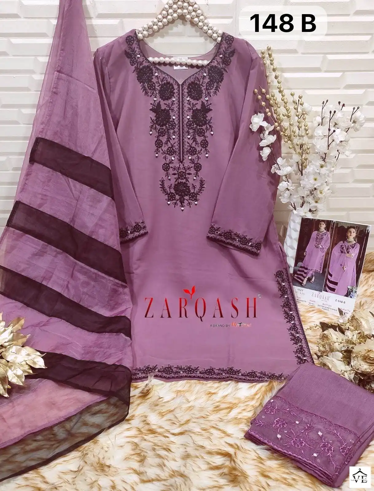 Zarqash Z 148 Georgette Wholesale Designer Pakistani Readymade Salwar Suit Catalog — Wholesale Salwar Suits, MPA wholesale from Surat — view 6