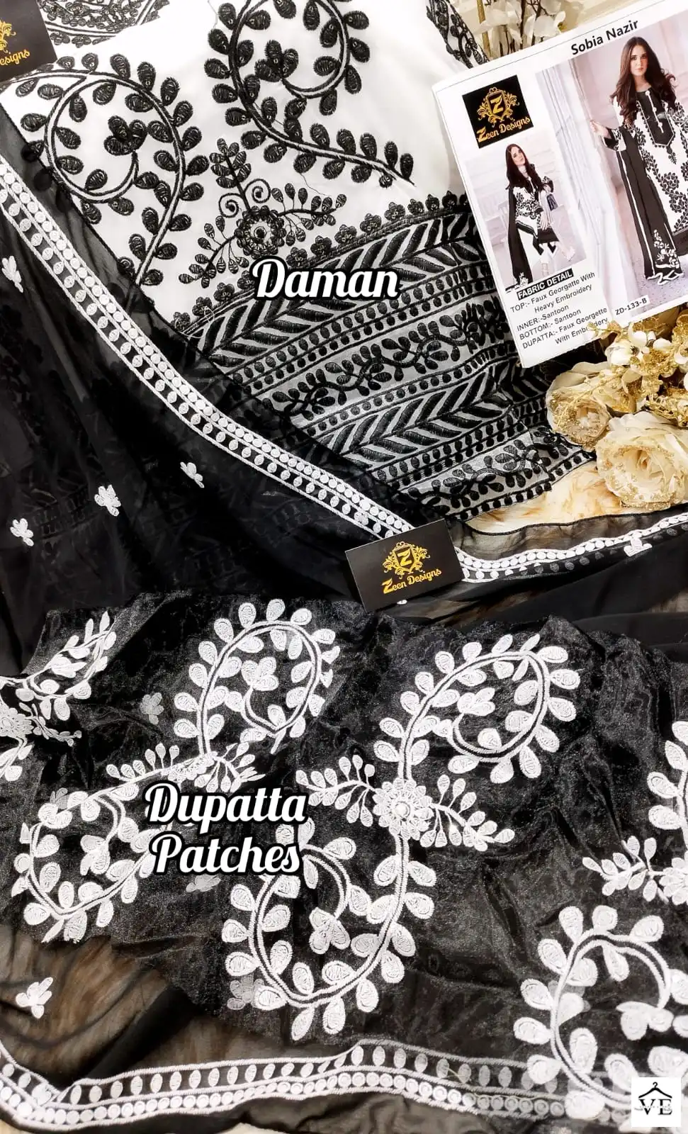 Zeen Design ZD-133 Faux Georgette Wholesale Pakistani Suit Catalog — Wholesale Salwar Suits, MPA wholesale from Surat - Gallery Image 6