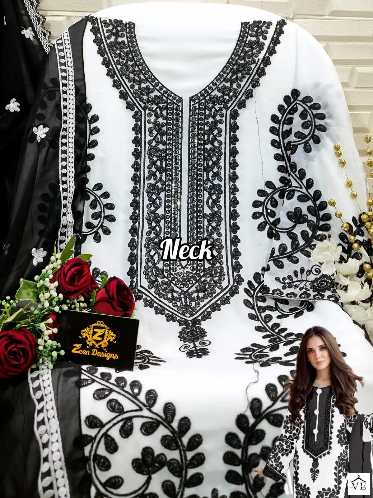 Zeen Design ZD-133 Faux Georgette Wholesale Pakistani Suit Catalog — Wholesale Salwar Suits, MPA wholesale from Surat - Gallery Image 9