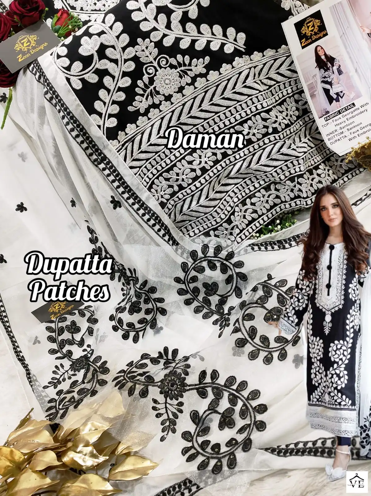 Zeen Design ZD-133 Faux Georgette Wholesale Pakistani Suit Catalog — Wholesale Salwar Suits, MPA wholesale from Surat — view 10