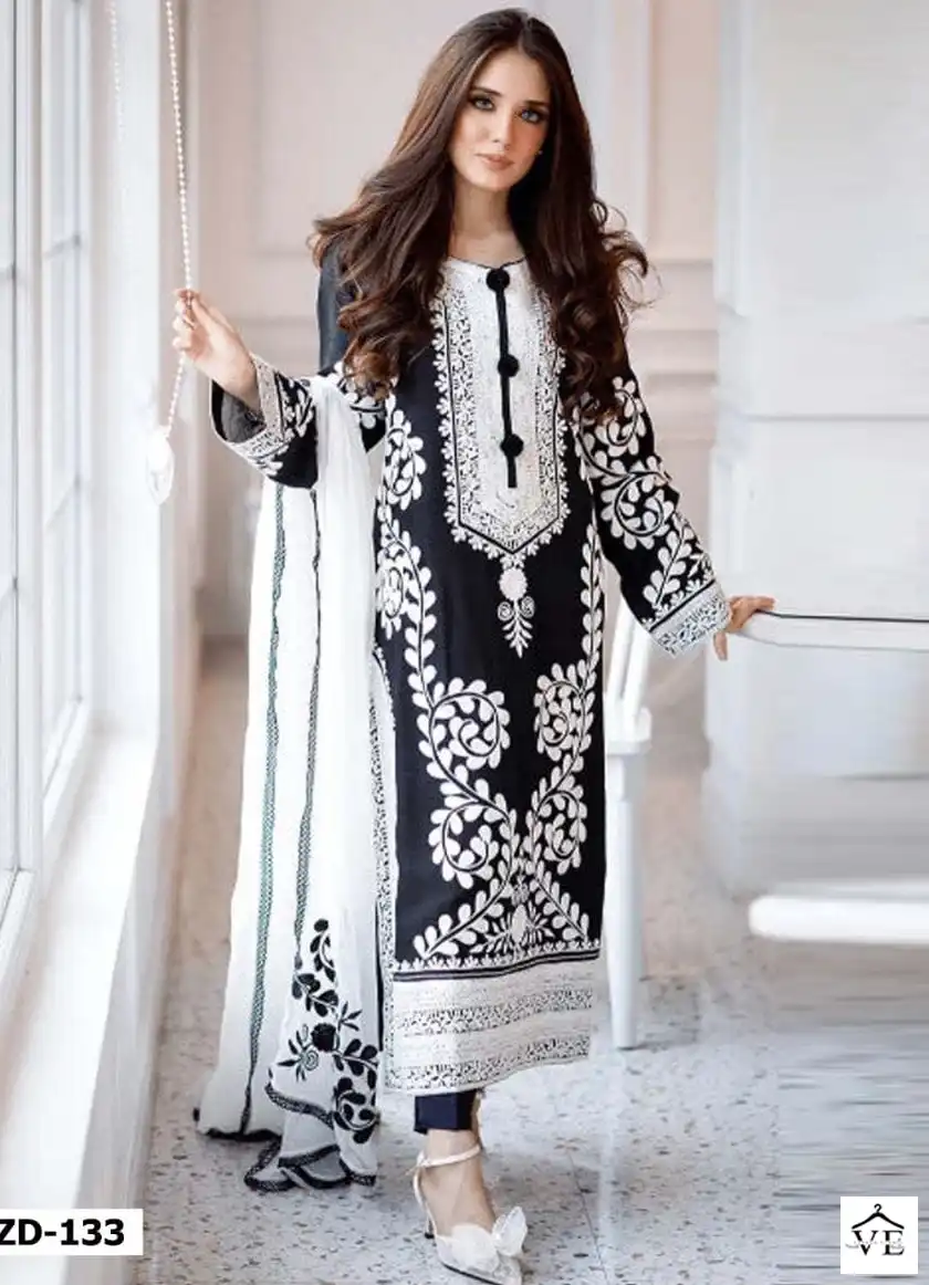 Zeen Design ZD-133 Faux Georgette Wholesale Pakistani Suit Catalog — Wholesale Salwar Suits, MPA wholesale from Surat — view 1