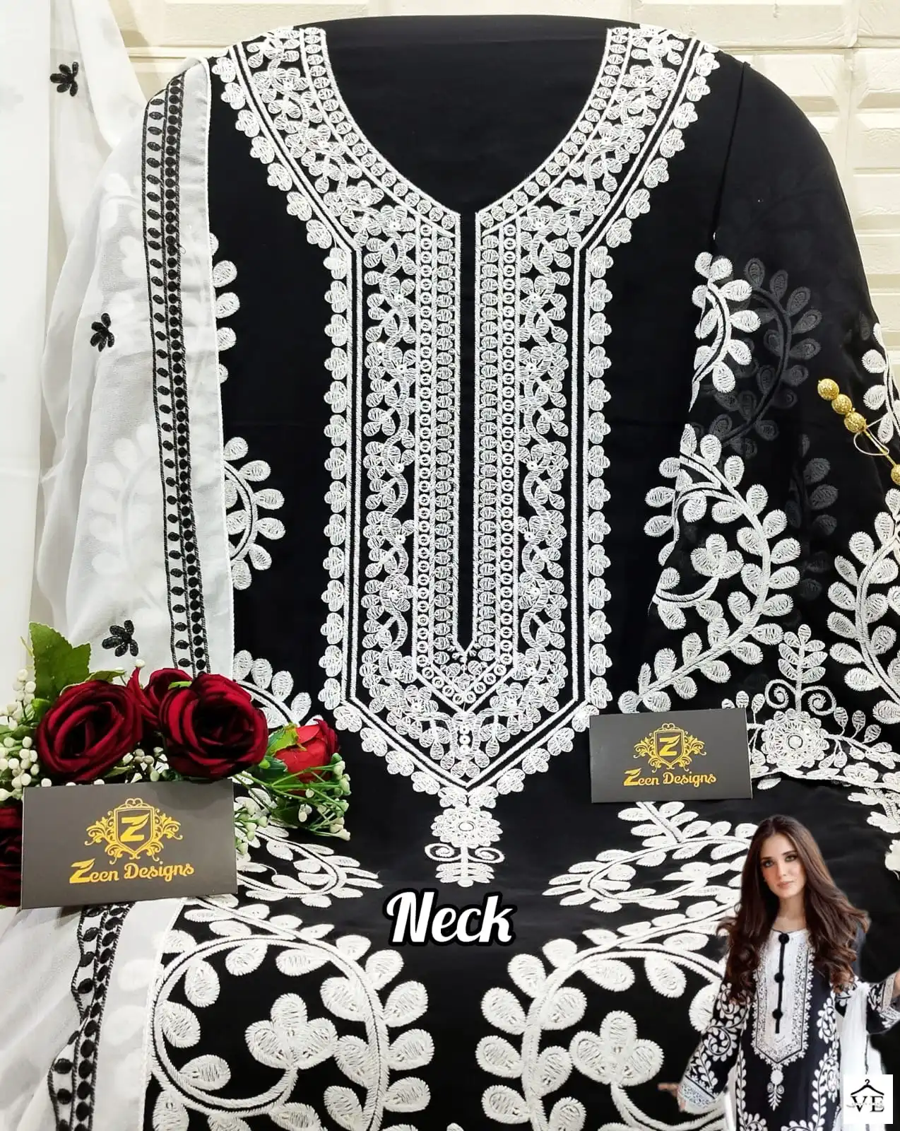 Zeen Design ZD-133 Faux Georgette Wholesale Pakistani Suit Catalog — Wholesale Salwar Suits, MPA wholesale from Surat - Gallery Image 4