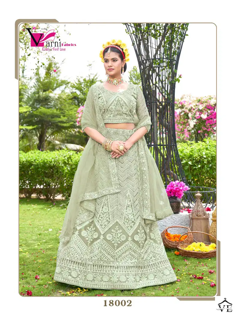 Varni Zeeya- Sakhi Net Wholesale Lehenga Choli Catalog — Wholesale Lehenga, MPA wholesale from Surat - Gallery Image 3