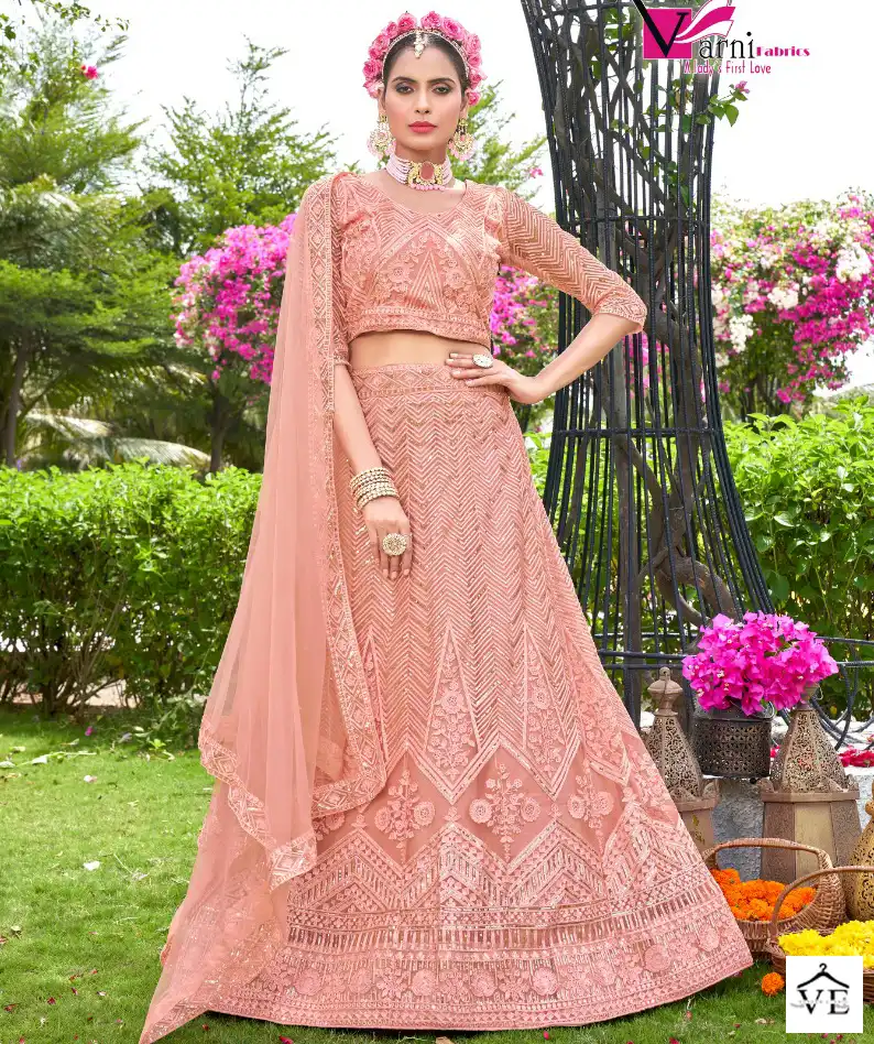 Varni Zeeya- Sakhi Net Wholesale Lehenga Choli Catalog — Wholesale Lehenga, MPA wholesale from Surat — view 1