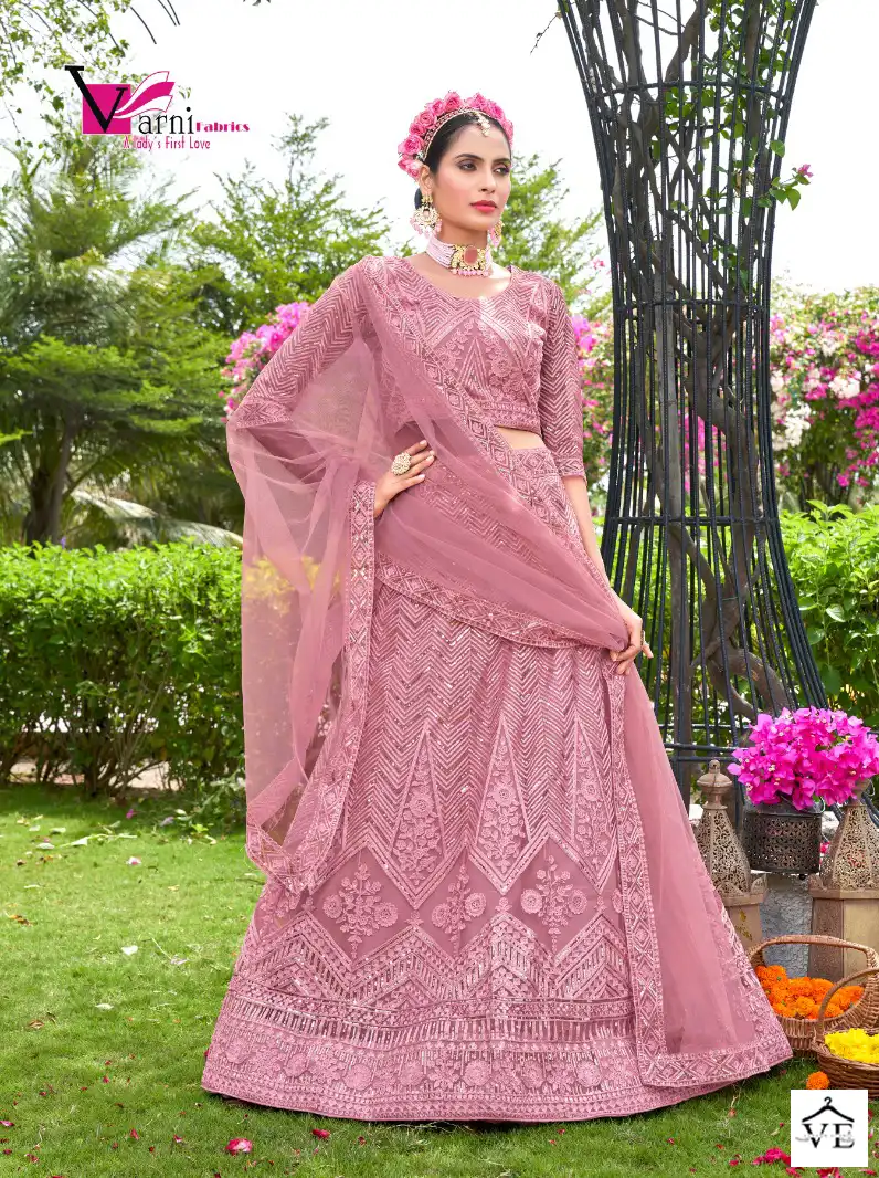 Varni Zeeya- Sakhi Net Wholesale Lehenga Choli Catalog — Wholesale Lehenga, MPA wholesale from Surat - Gallery Image 4
