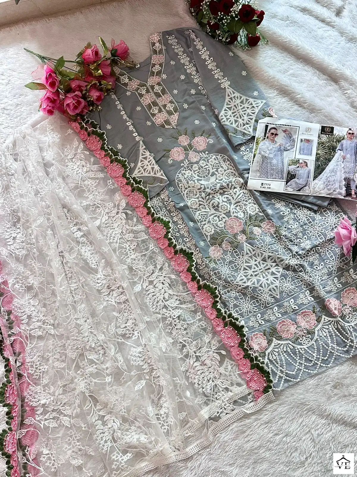 Ziaaz 336 Cotton Wholesale Pakistani Suit — Wholesale Salwar Suits, MPA wholesale from Surat - Gallery Image 2