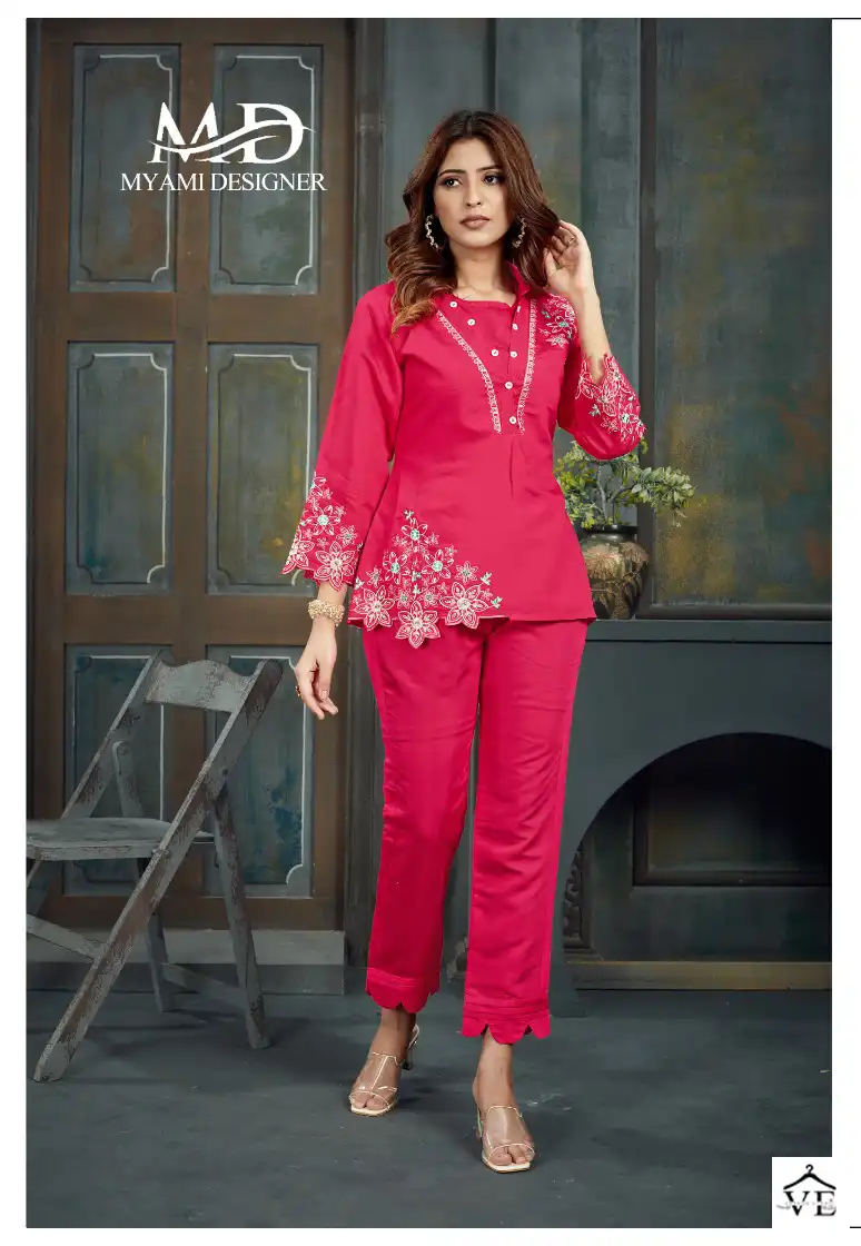 Myami Designer Cord Sets Vol 2 Viscose Wholesale Co-Ord Set Catalog — Wholesale Kurtis, MPA wholesale from Surat - Gallery Image 6