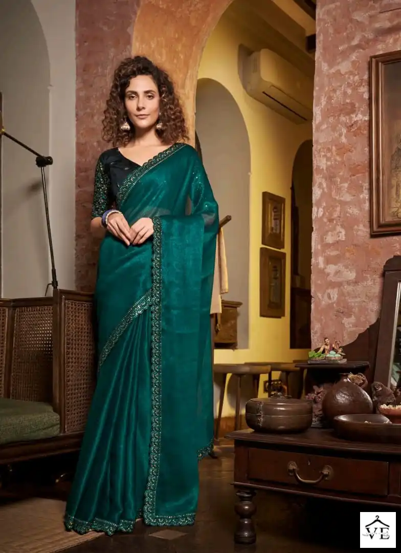 Kalista Kesha Sitara Blooming Chiffon Wholesale Saree Catalog - Image 5