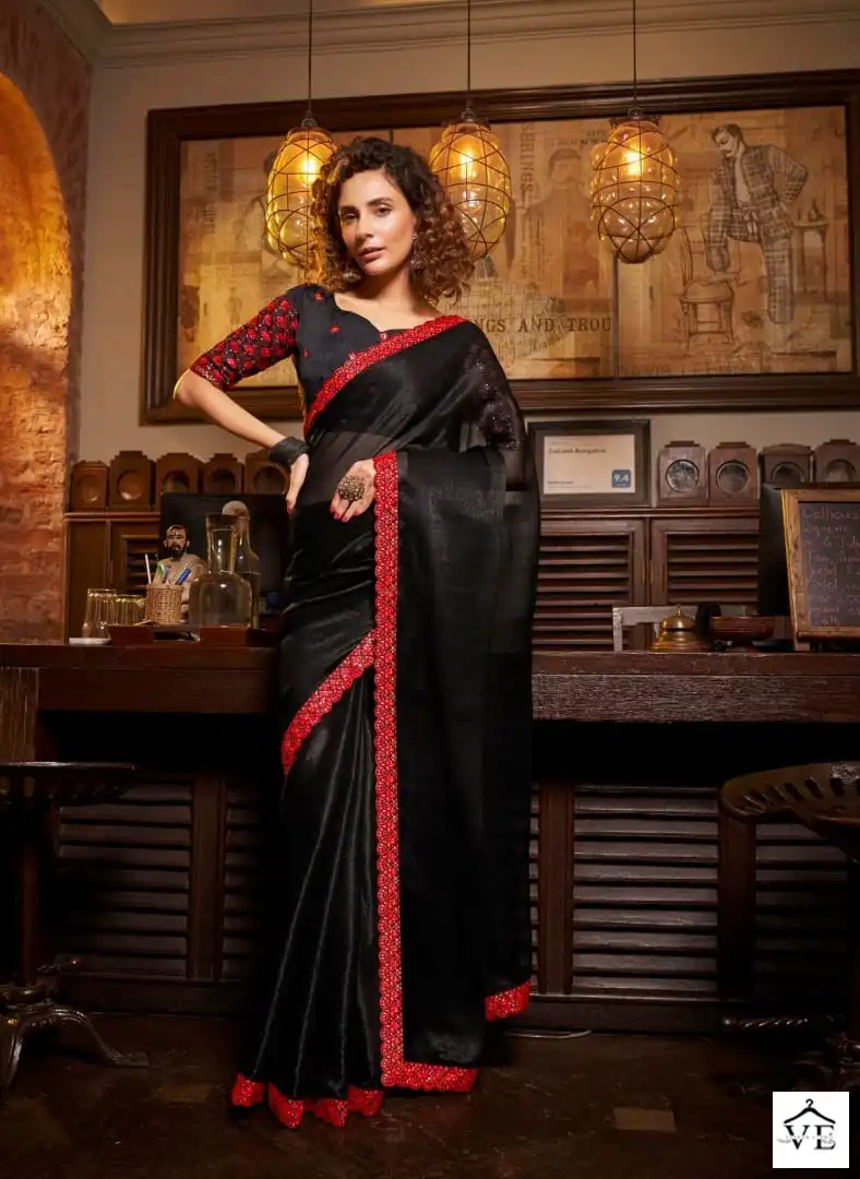 Kalista Kesha Sitara Blooming Chiffon Wholesale Saree Catalog - Image 6