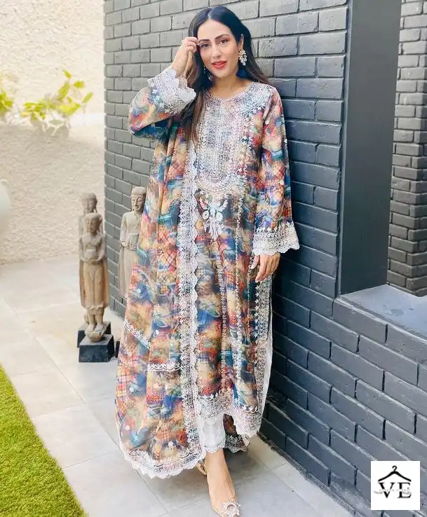 VE 10063 Khadi Cotton Wholesale Readymade Pakistani Suit — Wholesale Salwar Suits, MPA wholesale from Surat — view 1