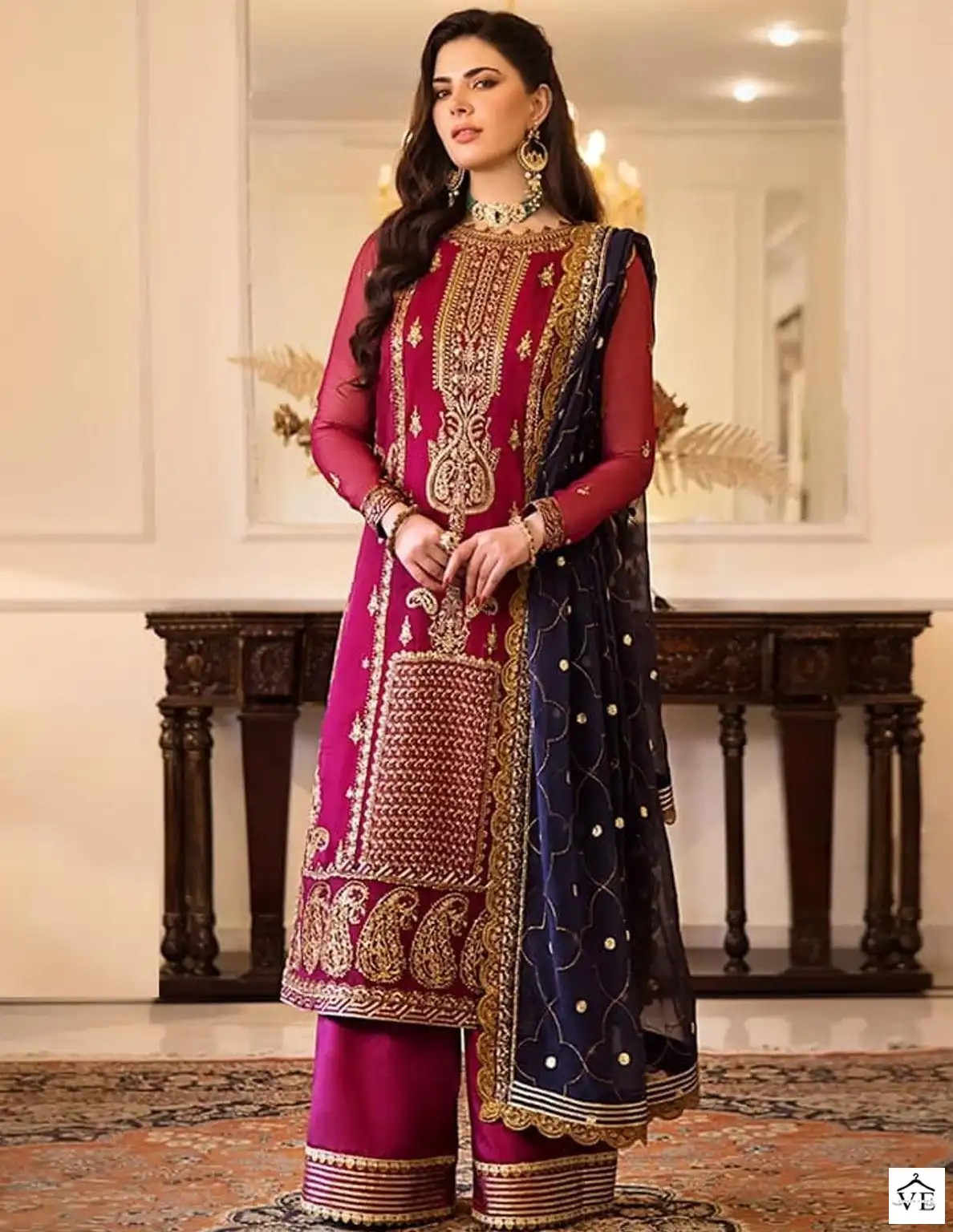 Zaha 10207 Georgette Wholesale Pakistani Suit — Wholesale Salwar Suits, MPA wholesale from Surat — view 1