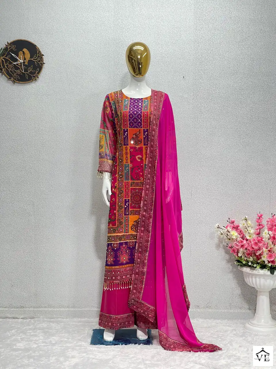VE 113 Faux Georgette Wholesale Readymade Free Size Stitched Suits Catalog — Wholesale Salwar Suits, MPA wholesale from Surat - Gallery Image 2