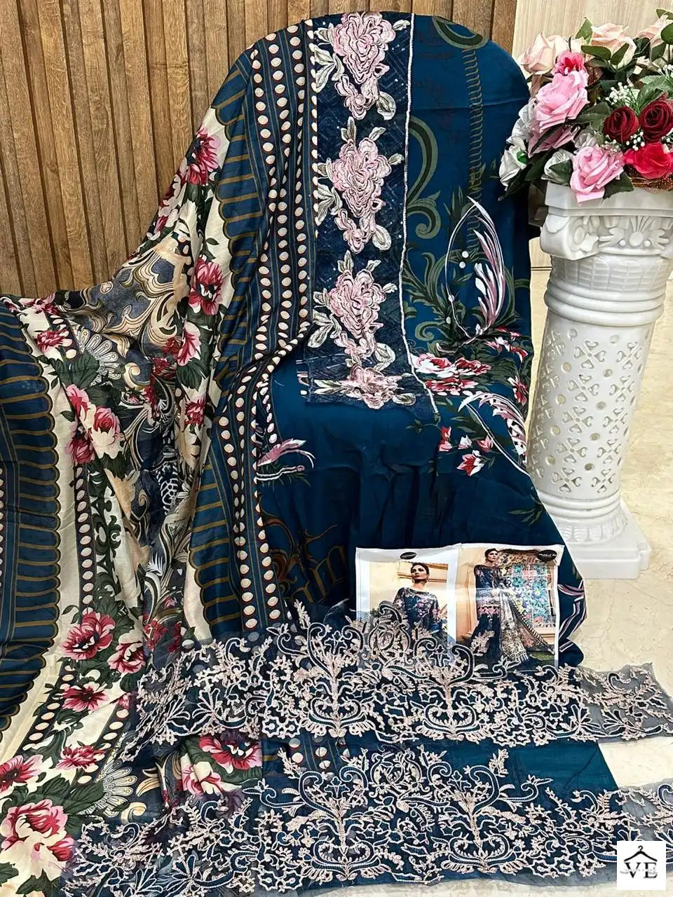 Firdous 1181-B Pure Cotton Wholesale Pakistani Suit — Wholesale Salwar Suits, MPA wholesale from Surat — view 5
