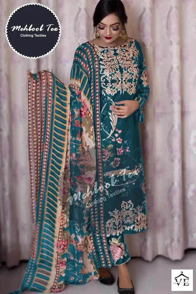 Firdous 1181-B Pure Cotton Wholesale Pakistani Suit — Wholesale Salwar Suits, MPA wholesale from Surat - Gallery Image 4