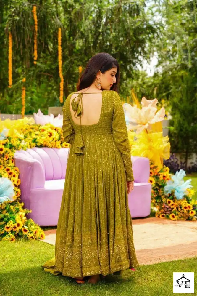 VE 1353 Faux Georgette Wholesale Anarkali Gown Suits Catalog — Wholesale Salwar Suits, MPA wholesale from Surat - Gallery Image 2