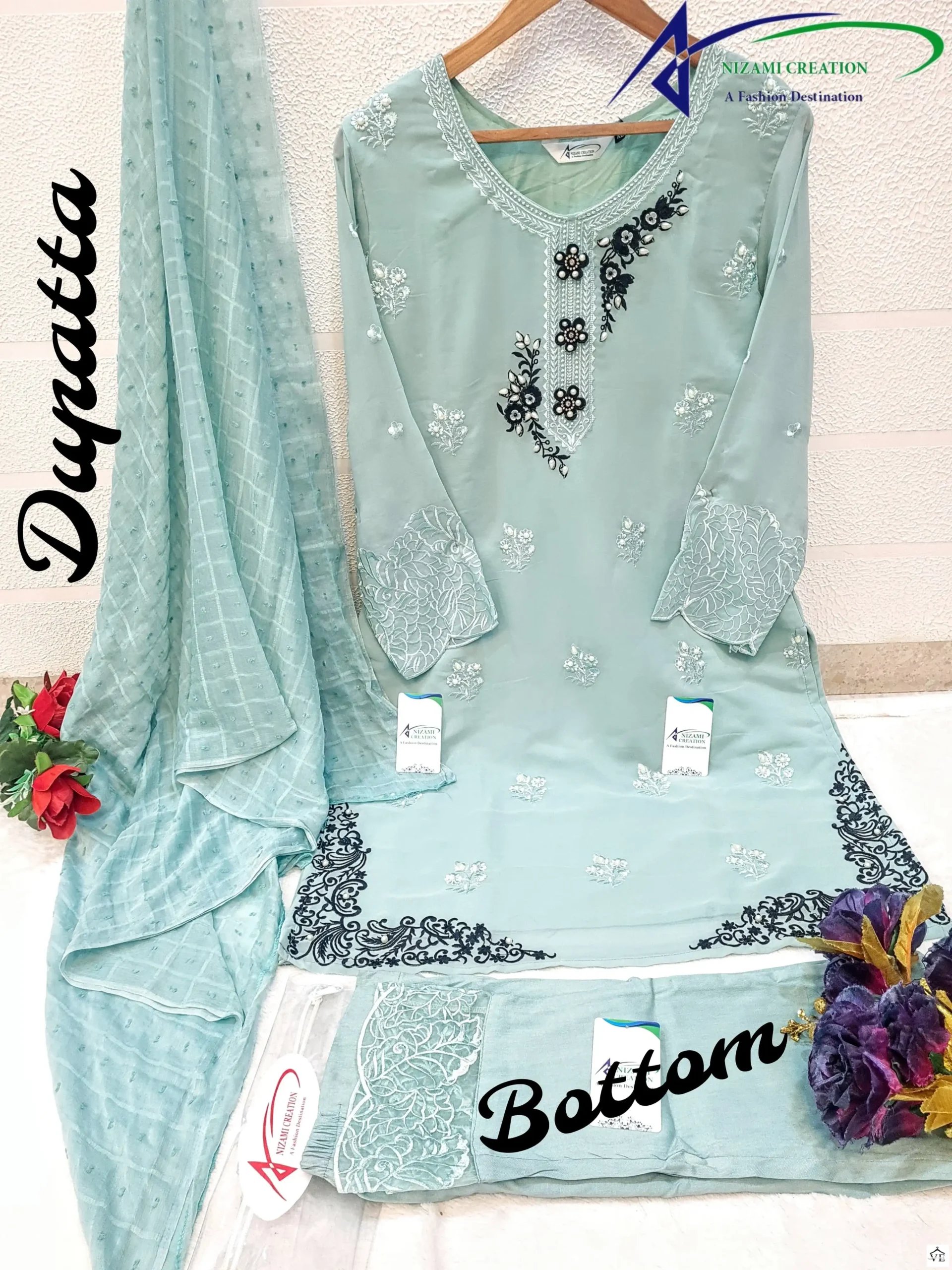 VE 1709 Pure Georgette Wholesale Readymade Pakistani Suit Catalog — Wholesale Salwar Suits, MPA wholesale from Surat - Gallery Image 5
