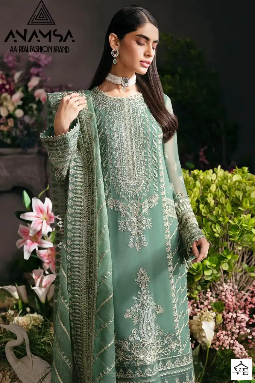 Anamsa 230 Heavy Pure Georgette Wholesale Pakistani Suit — Wholesale Salwar Suits, MPA wholesale from Surat - Gallery Image 2