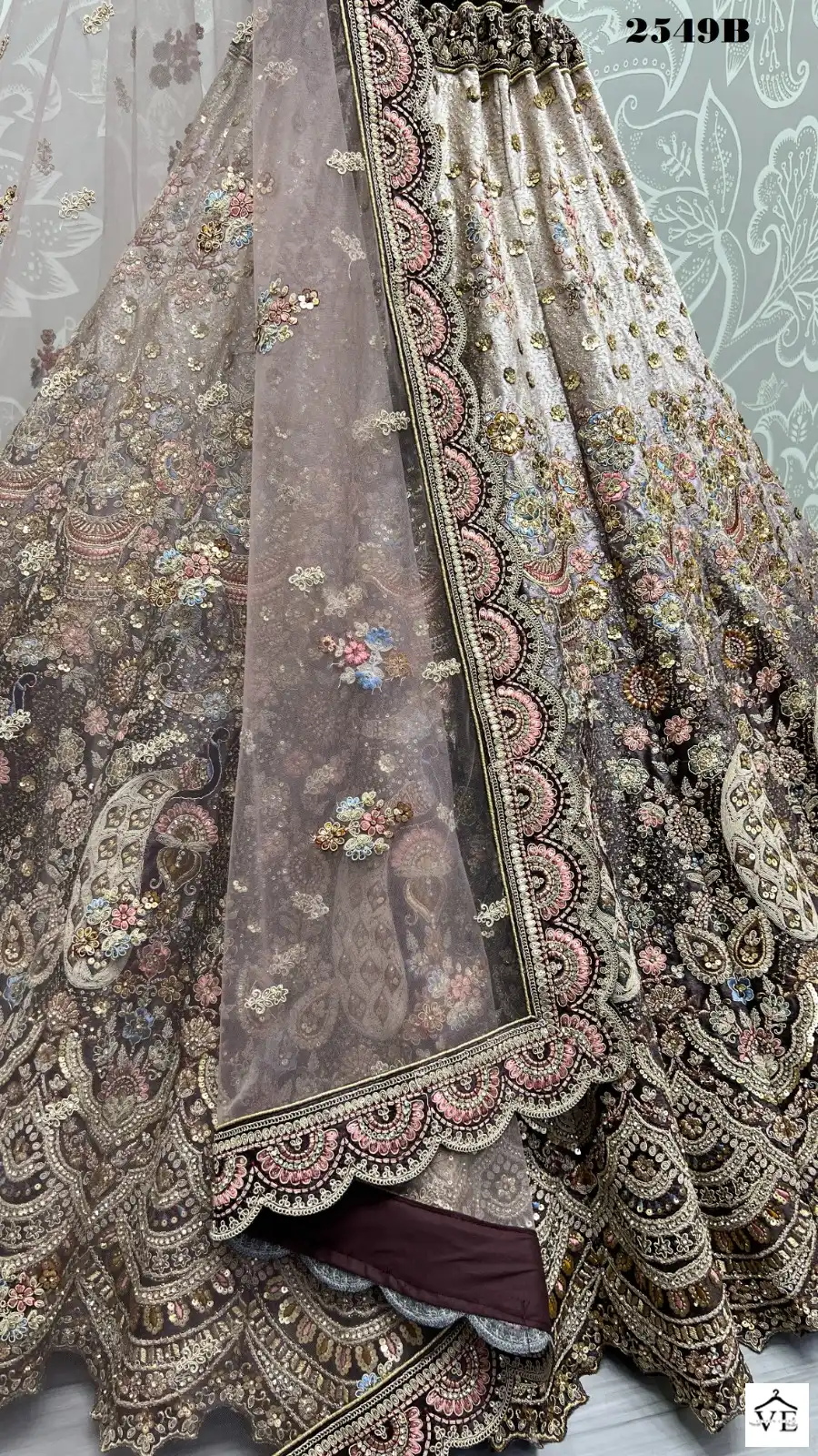 Anjani Art 2549 Velvet Wholesale Bridal Lehenga Catalog — Wholesale Lehenga, MPA wholesale from Surat - Gallery Image 7