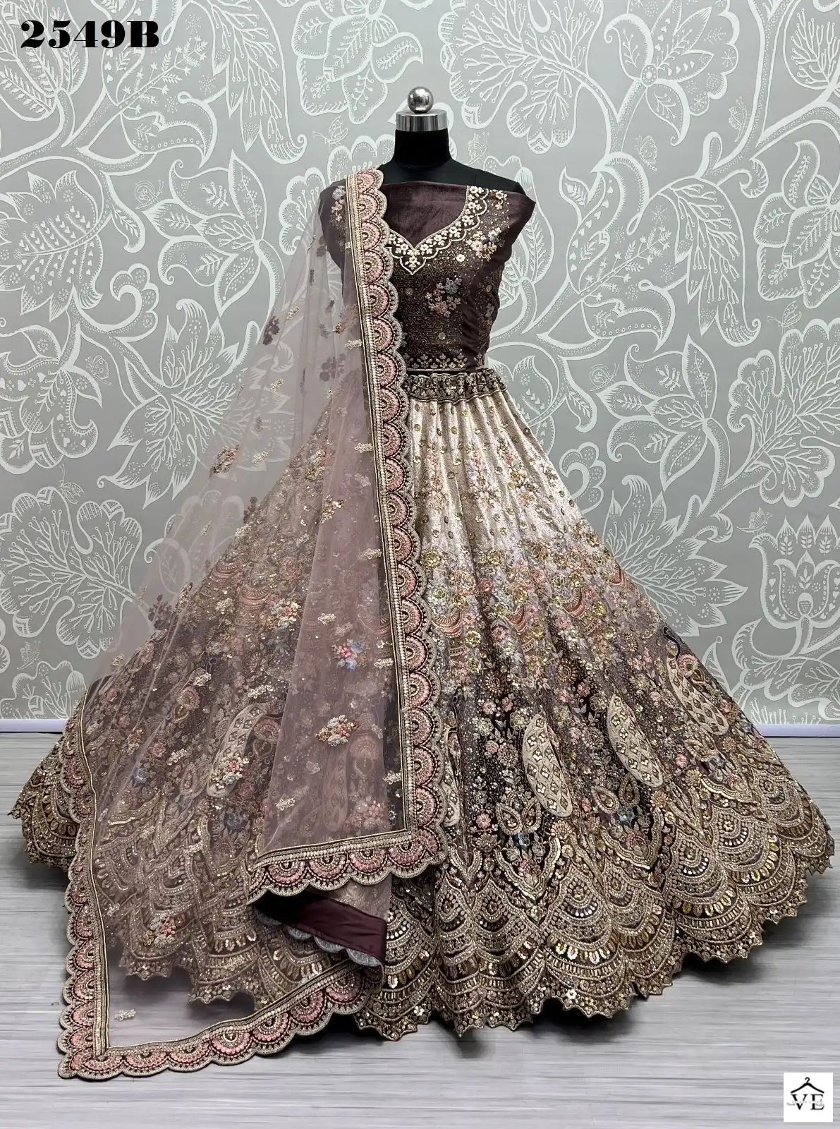 Anjani Art 2549 Velvet Wholesale Bridal Lehenga Catalog — Wholesale Lehenga, MPA wholesale from Surat - Gallery Image 2