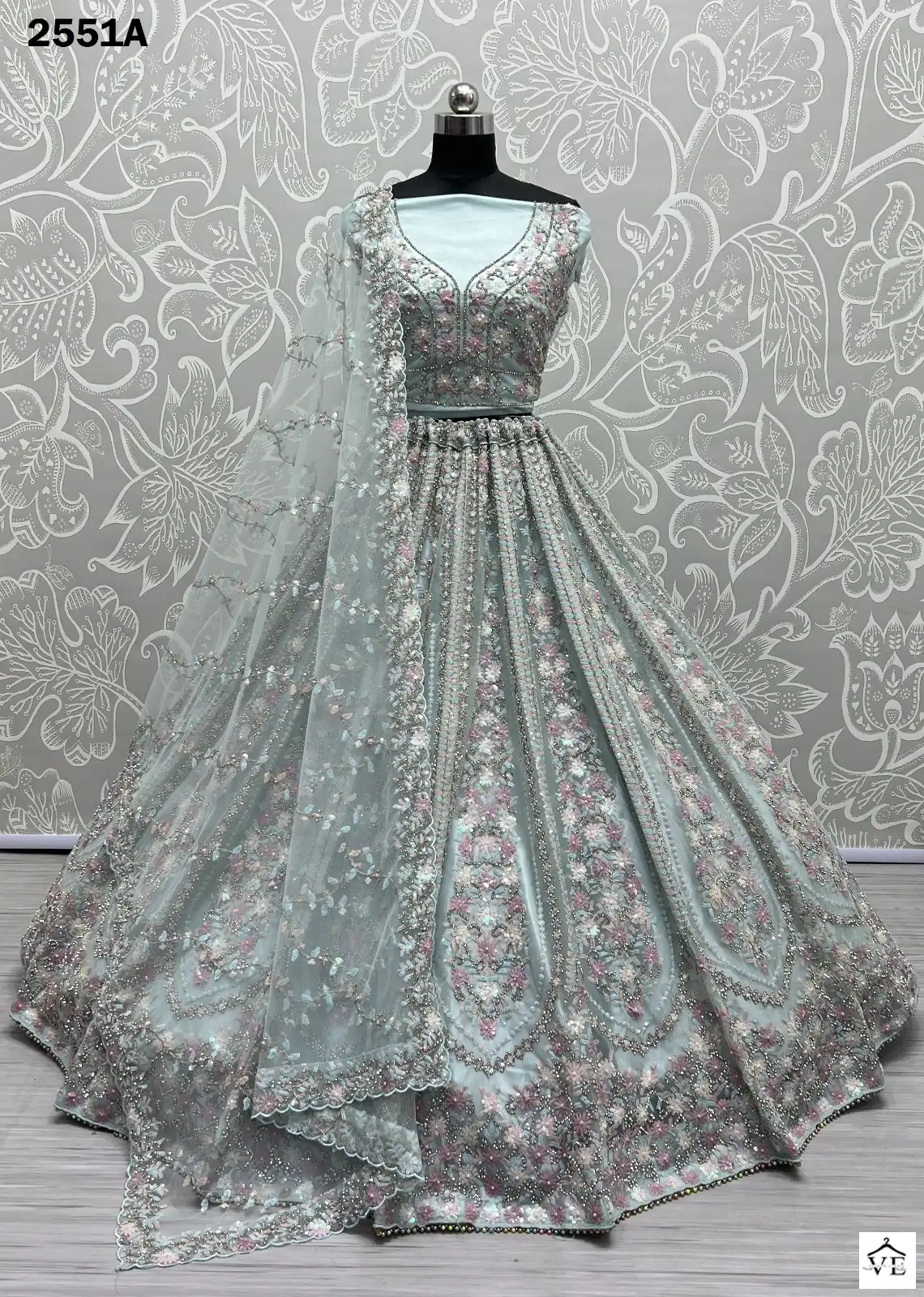 Anjani Art 2551 Heavy Net Wholesale Bridal Lehenga Catalog — Wholesale Lehenga, MPA wholesale from Surat - Gallery Image 4
