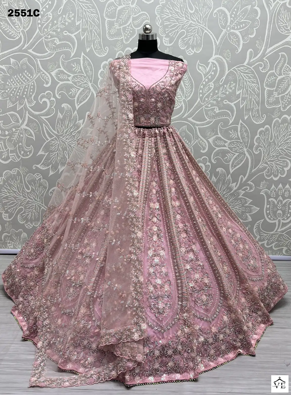 Anjani Art 2551 Heavy Net Wholesale Bridal Lehenga Catalog — Wholesale Lehenga, MPA wholesale from Surat - Gallery Image 3