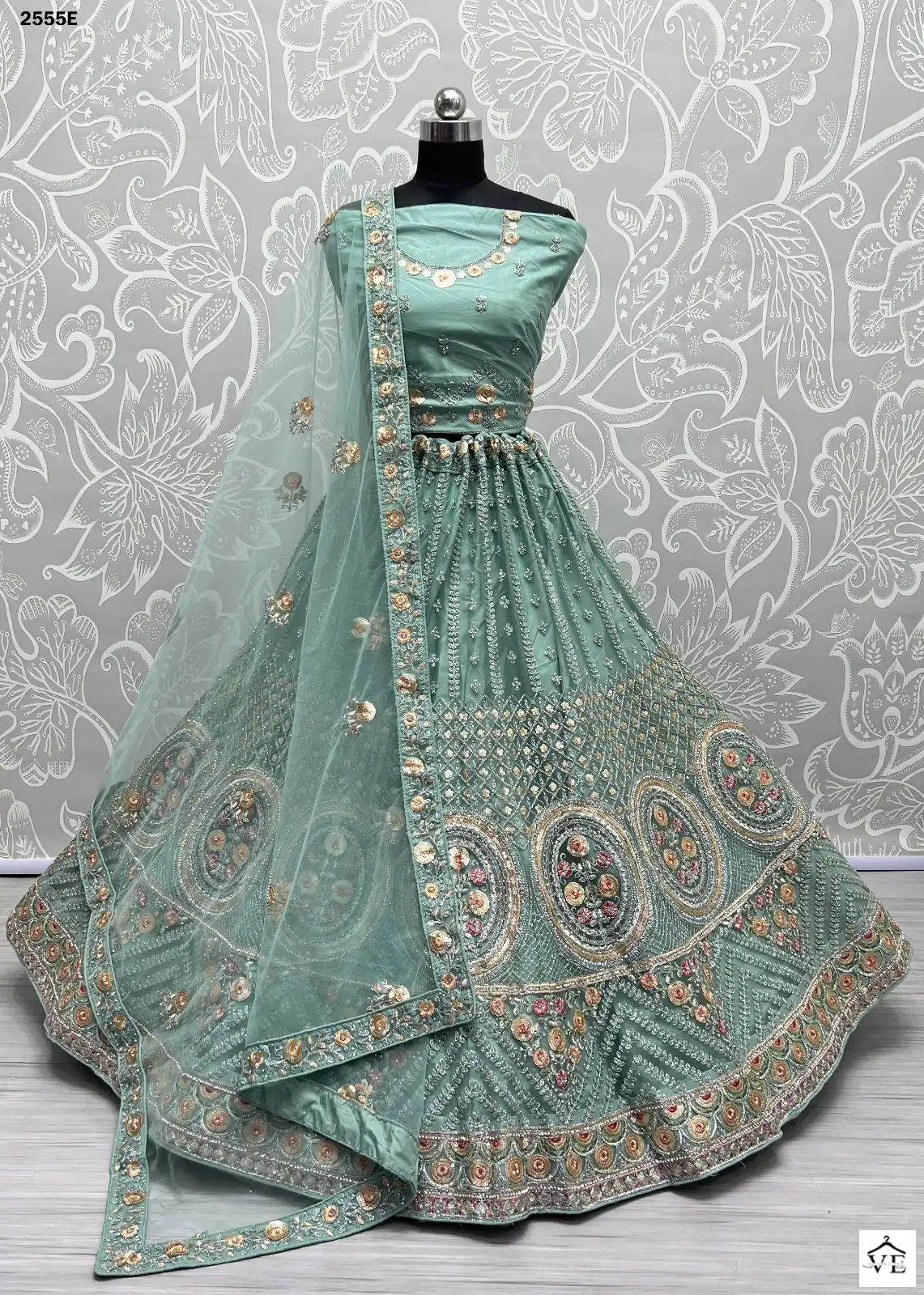Anjani Art 2555 Heavy Net Wholesale Bridal Lehenga Catalog — Wholesale Lehenga, MPA wholesale from Surat - Gallery Image 8