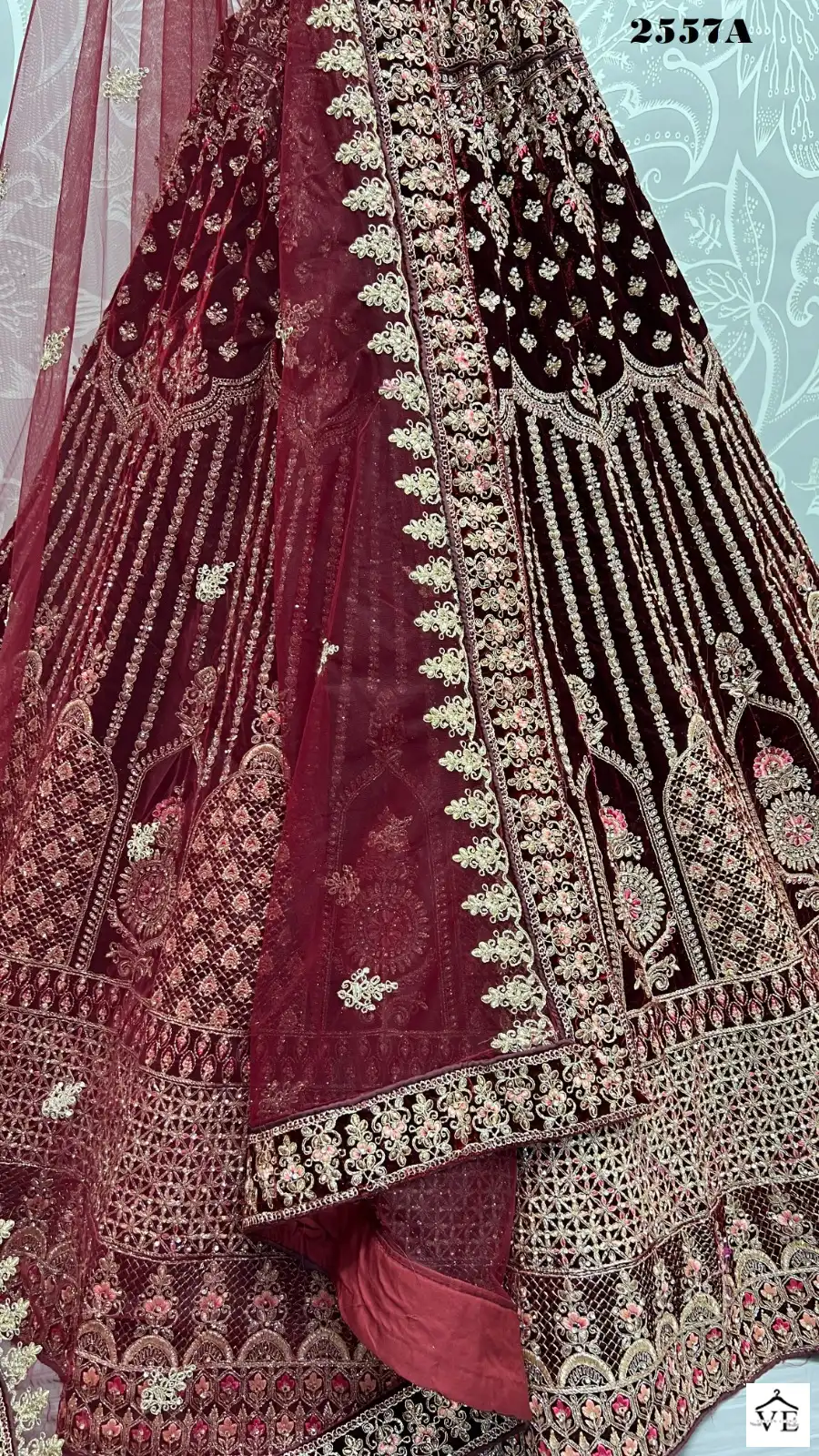 Anjani Art 2557 Velvet Wholesale Bridal Lehenga Choli Catalog — Wholesale Lehenga, MPA wholesale from Surat - Gallery Image 4