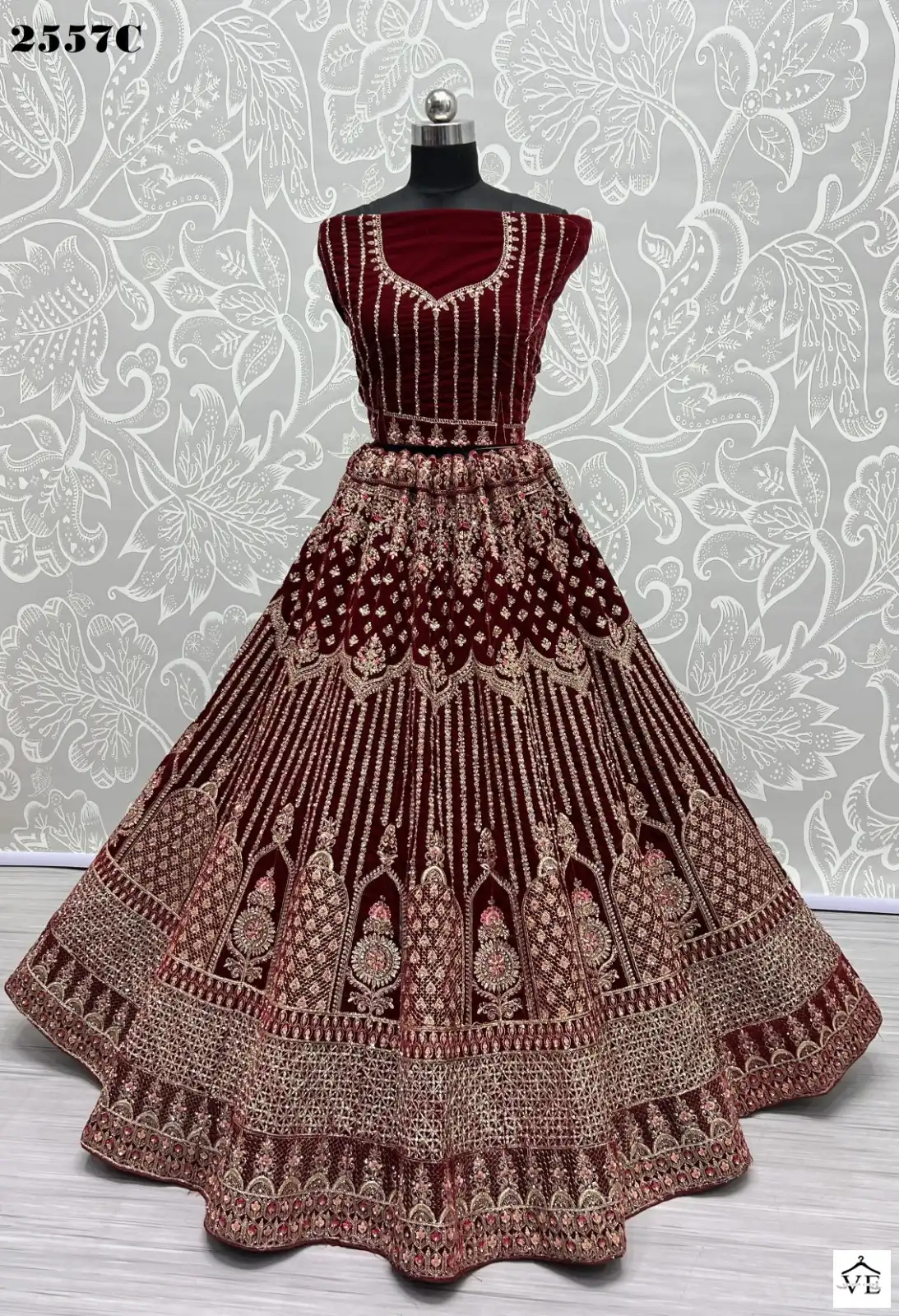 Anjani Art 2557 Velvet Wholesale Bridal Lehenga Choli Catalog — Wholesale Lehenga, MPA wholesale from Surat - Gallery Image 10