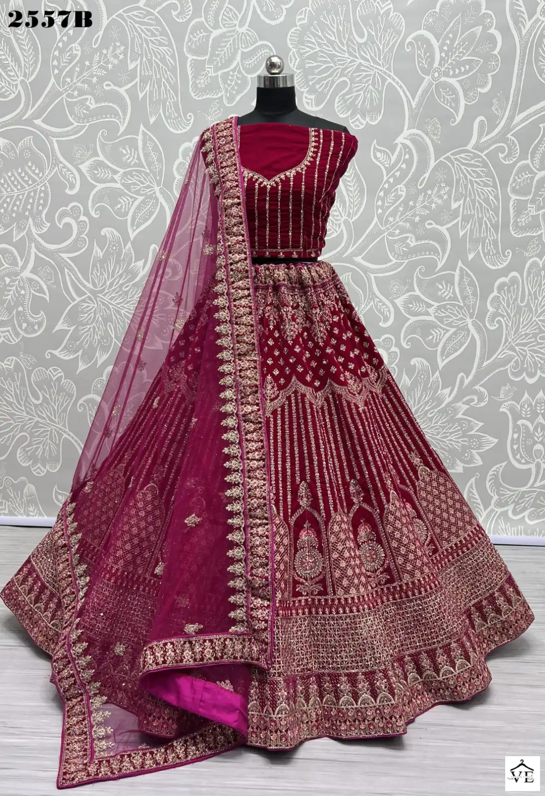 Anjani Art 2557 Velvet Wholesale Bridal Lehenga Choli Catalog — Wholesale Lehenga, MPA wholesale from Surat - Gallery Image 5