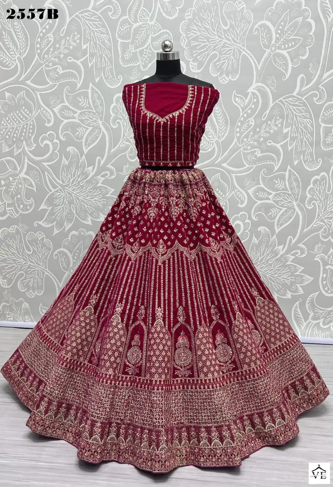Anjani Art 2557 Velvet Wholesale Bridal Lehenga Choli Catalog — Wholesale Lehenga, MPA wholesale from Surat - Gallery Image 6