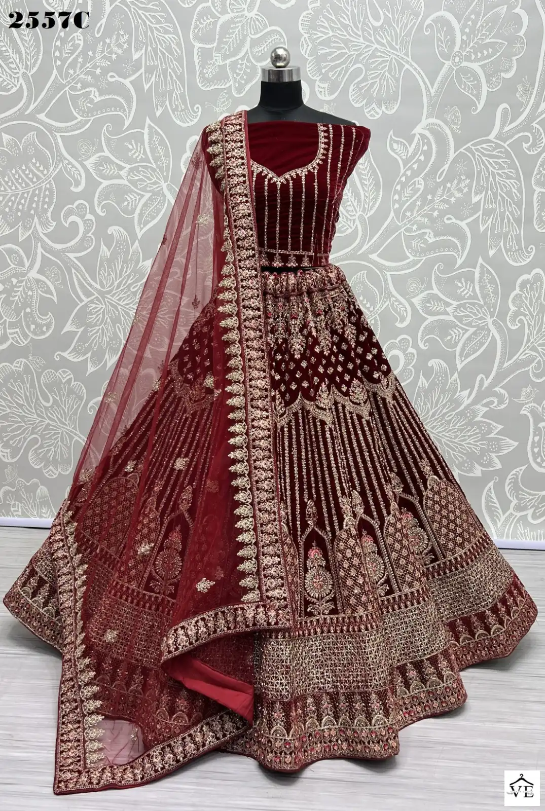 Anjani Art 2557 Velvet Wholesale Bridal Lehenga Choli Catalog — Wholesale Lehenga, MPA wholesale from Surat - Gallery Image 9