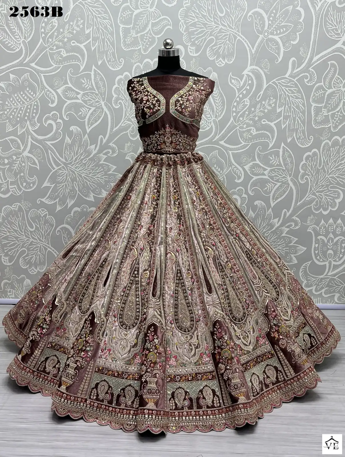 Anjani Art 2563 Velvet Wholesale Bridal Lehenga Choli Catalog — Wholesale Lehenga, MPA wholesale from Surat - Gallery Image 2