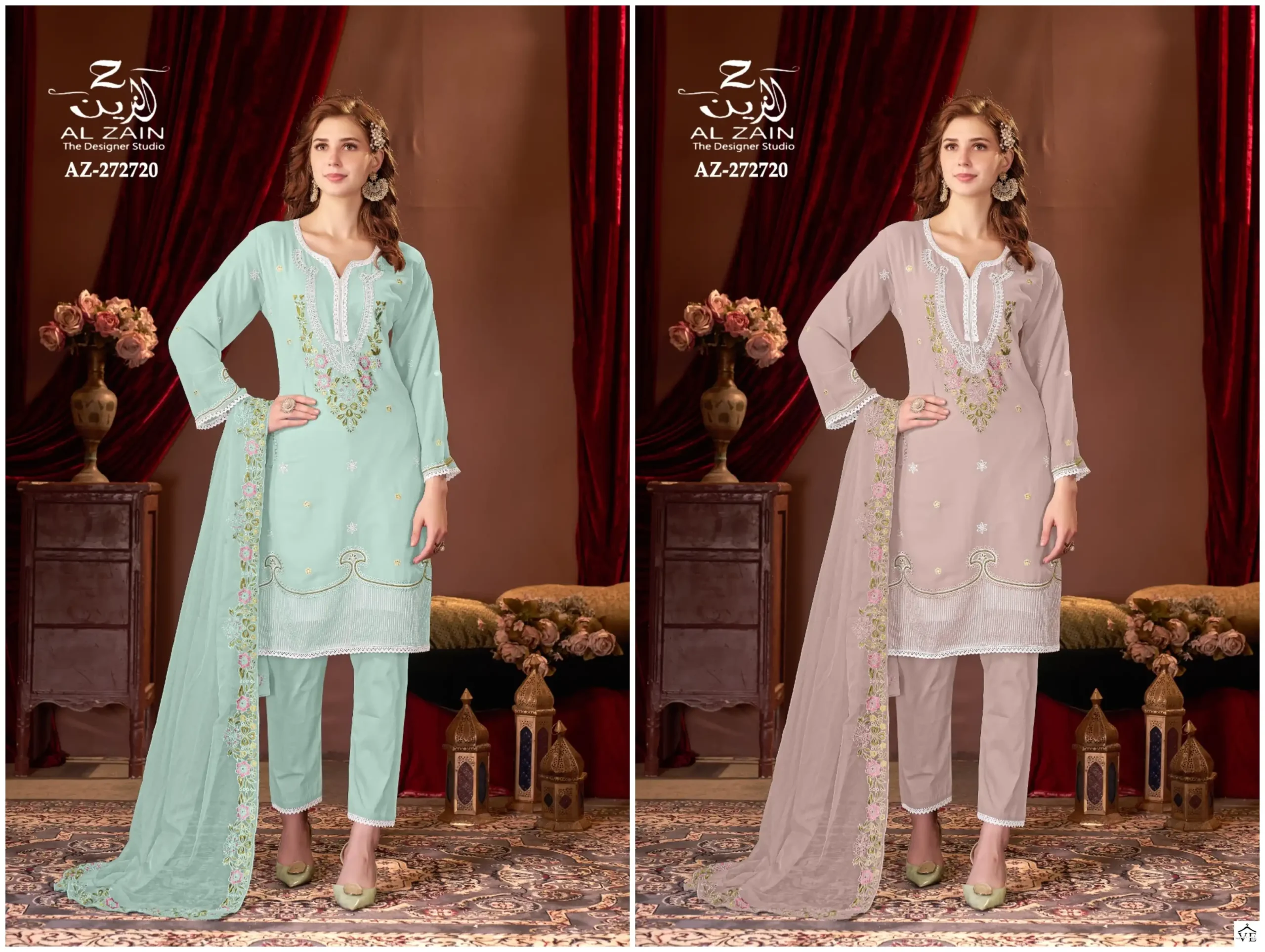 Al Zain D No 272720 Faux Georgette Wholesale Designer Pakistani Readymade Salwar Suit Catalog — Wholesale Salwar Suits, MPA wholesale from Surat — view 8