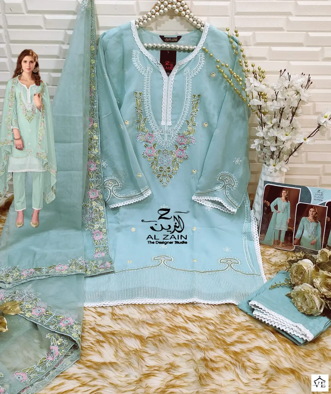 Al Zain D No 272720 Faux Georgette Wholesale Designer Pakistani Readymade Salwar Suit Catalog — Wholesale Salwar Suits, MPA wholesale from Surat — view 2