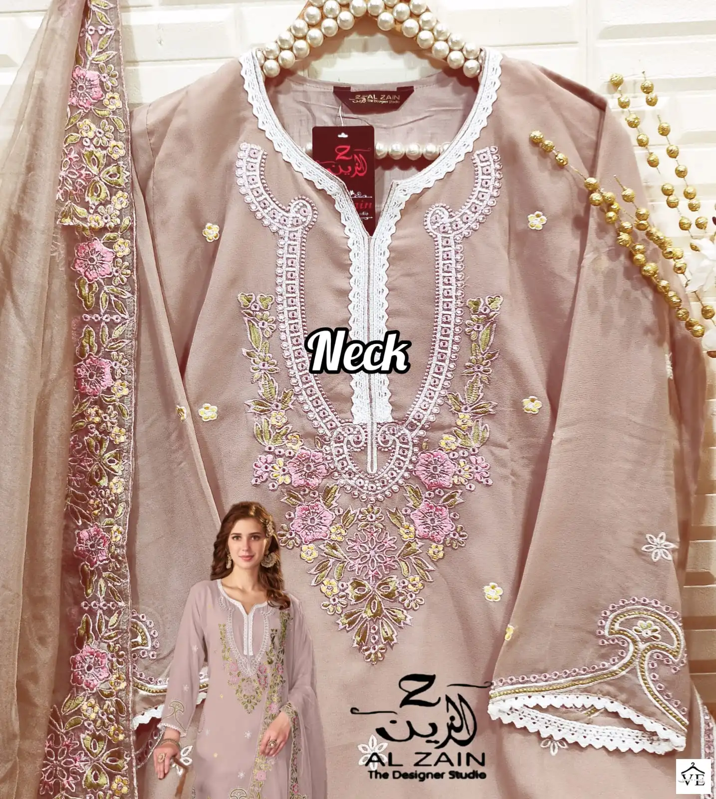 Al Zain D No 272720 Faux Georgette Wholesale Designer Pakistani Readymade Salwar Suit Catalog — Wholesale Salwar Suits, MPA wholesale from Surat — view 5