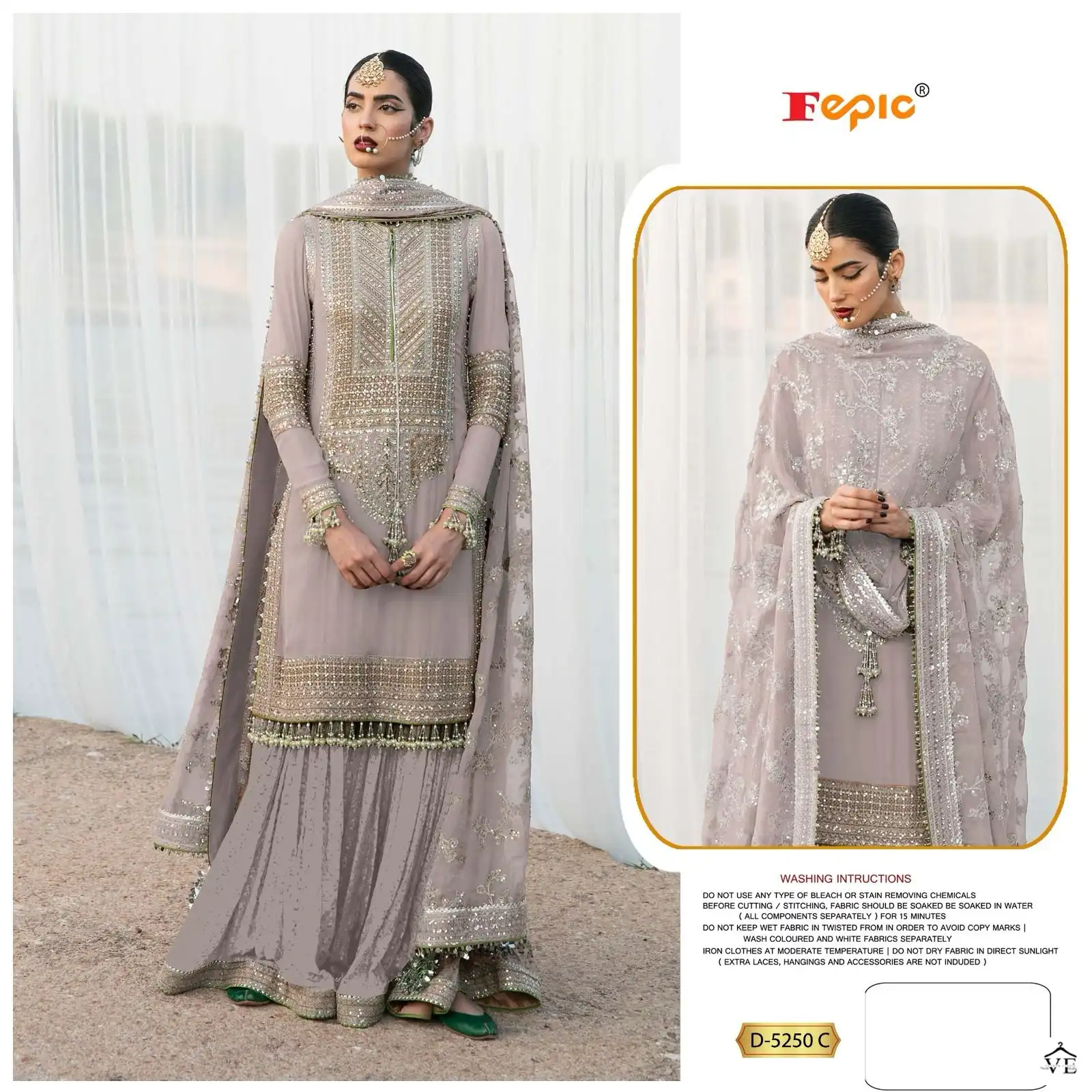 Fepic 5250 Georgette Wholesale Designer Pakistani Salwar Suit Catalog — Wholesale Salwar Suits, MPA wholesale from Surat - Gallery Image 2
