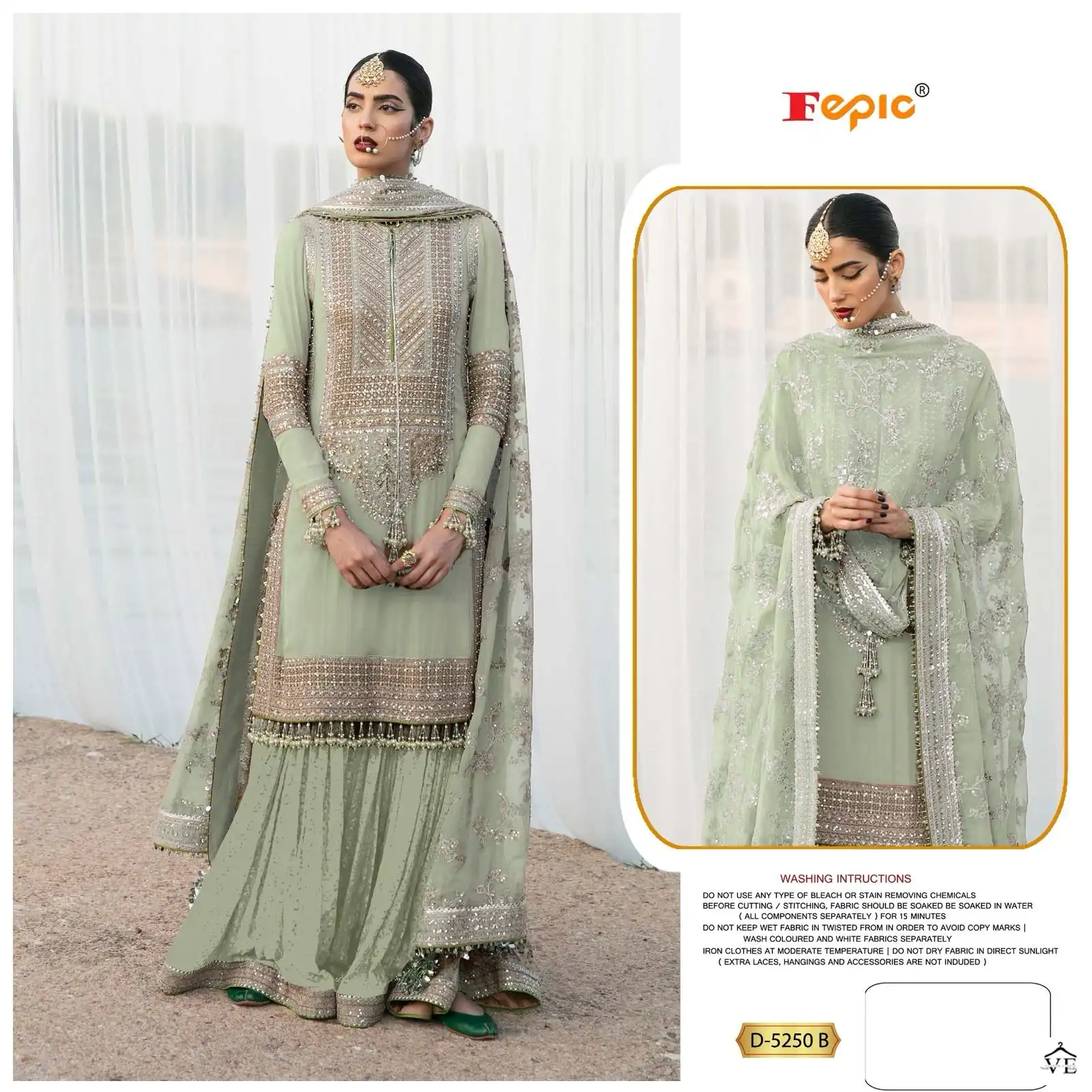 Fepic 5250 Georgette Wholesale Designer Pakistani Salwar Suit Catalog — Wholesale Salwar Suits, MPA wholesale from Surat - Gallery Image 3