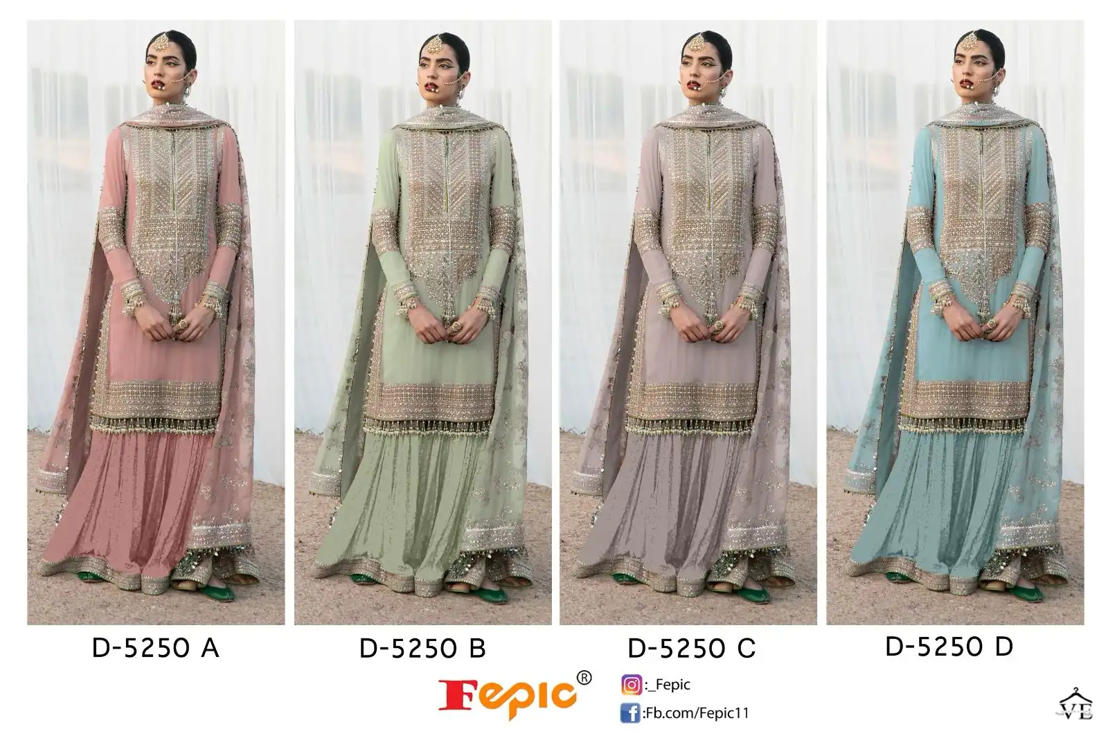 Fepic 5250 Georgette Wholesale Designer Pakistani Salwar Suit Catalog — Wholesale Salwar Suits, MPA wholesale from Surat — view 9