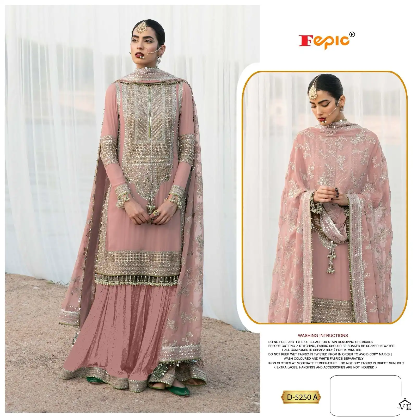 Fepic 5250 Georgette Wholesale Designer Pakistani Salwar Suit Catalog — Wholesale Salwar Suits, MPA wholesale from Surat - Gallery Image 8