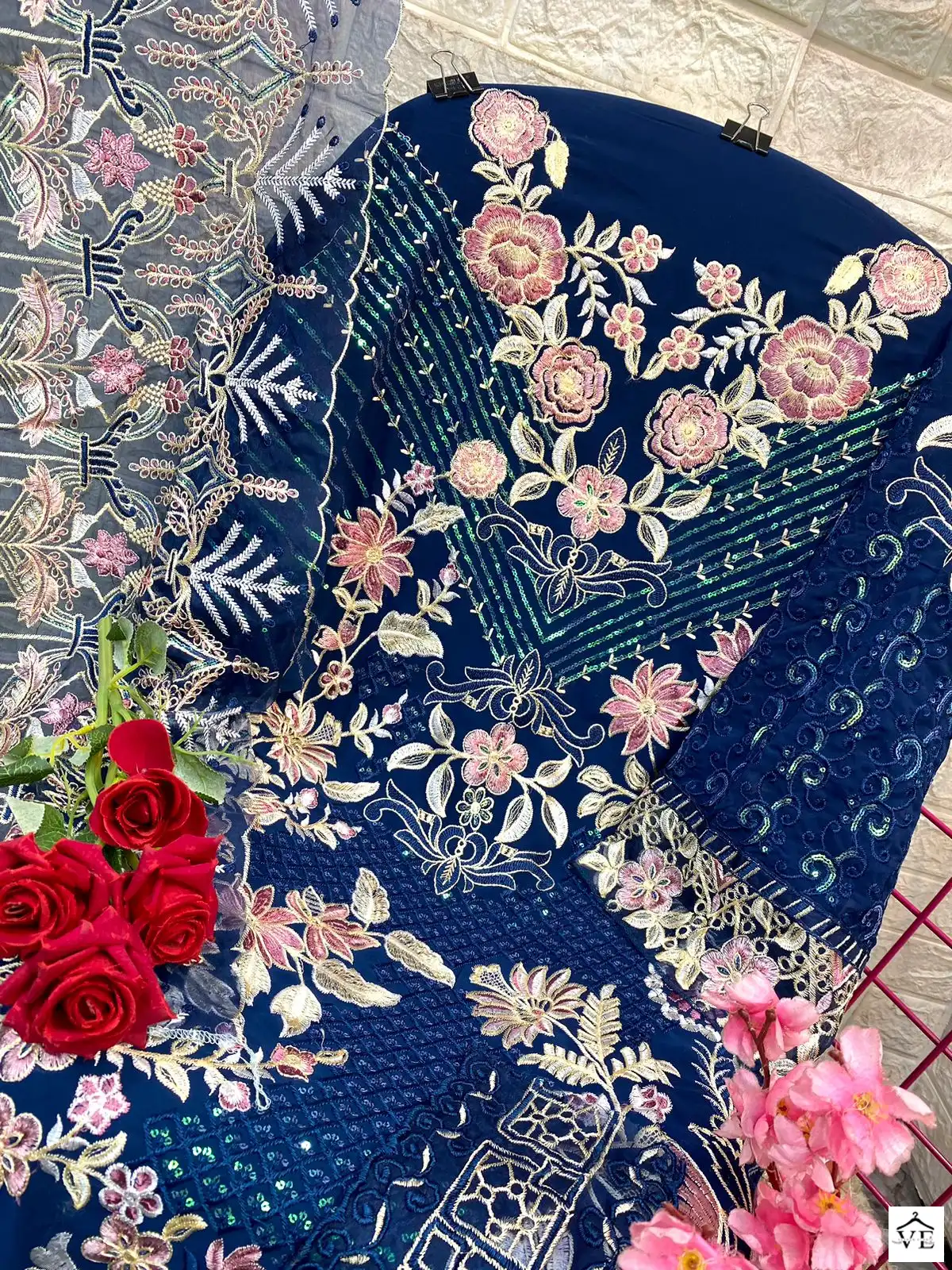 Alif Fashion A-94 Faux Georgette Wholesale Pakistani Salwar Suit — Wholesale Salwar Suits, MPA wholesale from Surat - Gallery Image 3