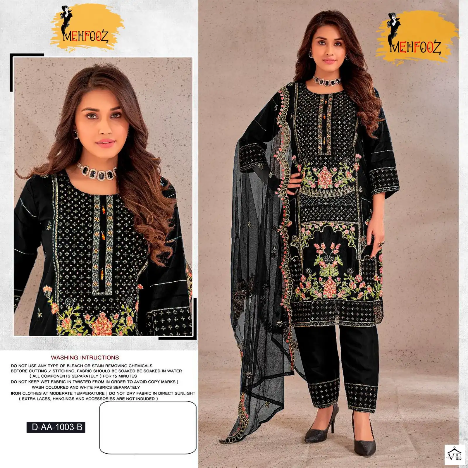 Mehfooz Aa 1003 Organza Wholesale Designer Pakistani Salwar Suit Catalog — Wholesale Salwar Suits, MPA wholesale from Surat - Gallery Image 2