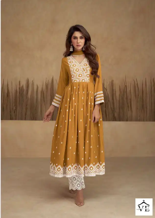 Vamika Aadhira Vol 5 Gold Pure Rayon Viscos Wholesale Designer Readymade Salwar Suit Catalog — Wholesale Salwar Suits, MPA wholesale from Surat — view 5