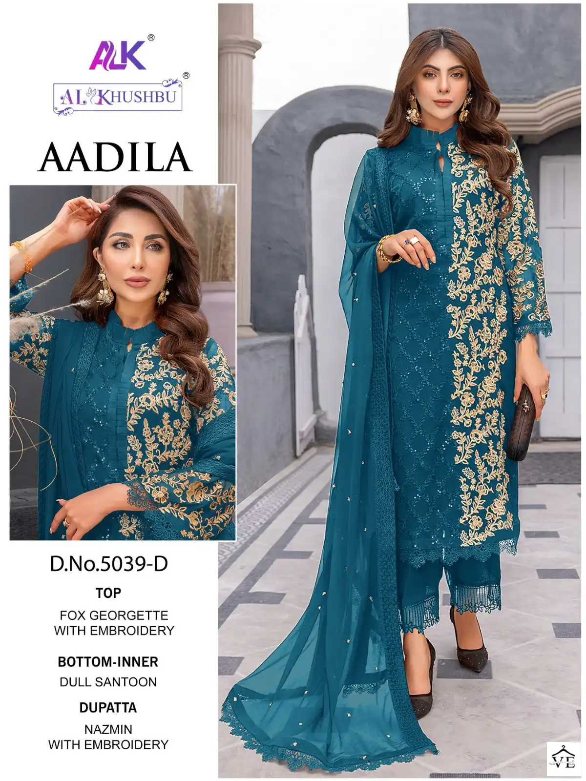 Al_Khushbu Aadila Vol 1 Georgette Wholesale Designer Pakistani Salwar Suit Catalog — Wholesale Salwar Suits, MPA wholesale from Surat - Gallery Image 6