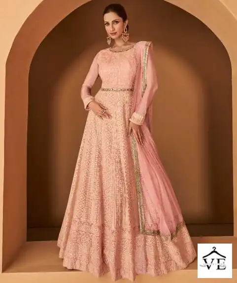 Sayuri Aarya Real Georgette Wholesale Gown With Dupatta Catalog